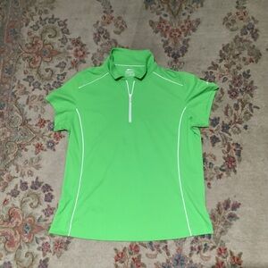 Slazenger Green Short Sleeve Golf/Tennis Quarter Zip Polo Sz XL
